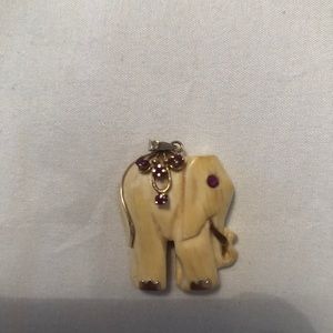 Elephant pendant 10k gold and rubies
